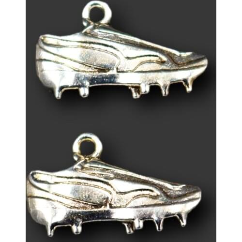 WKOUD 10pcs Silver Color Running Shoes Charm Pendant Sports Metal Bracelet Keychain DIY Jewelry Handmade Accessories