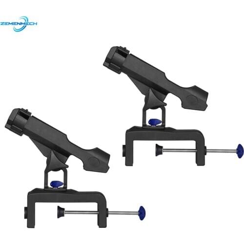 2PCS 360 Degree Adjustable Fishing Rod Rack Holder Clamp On Kayak Boat Support Pole Stand For Fishing Rod Marine Ponton Rubber