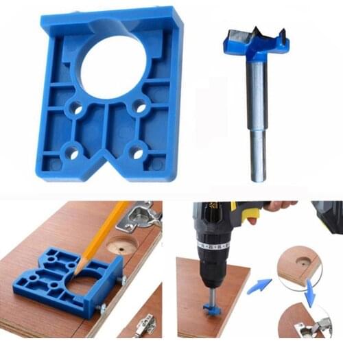 35 mm Woodworking Door Hinge Drilling Guide Tool Hinge Jig 40FP12