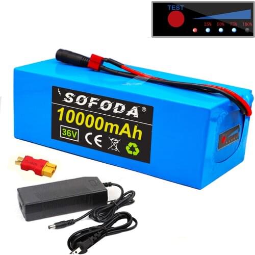 Alalito 36 v 10Ah 10S3P 18650 Rechargeable Battery, Modified Bikes, Electric Vehicle Battery Charger li-lon + 36V 2A charger