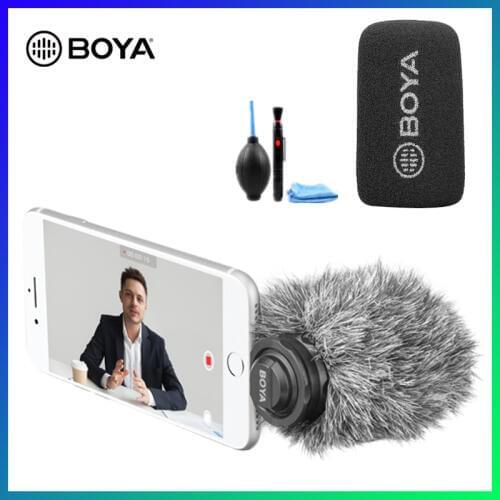 BOYA BY-DM200 Digital Stereo Condenser Shotgun Microphone with Lightning Input for Apple iPhone 8 x 7 7 plus iPad iPod Touch etc