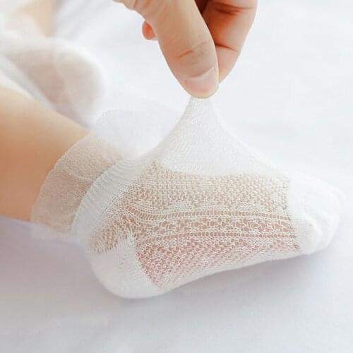 Baby socks summer thin section mesh breathable baby socks ice silk cotton 0-1-3 years old girl lace socks M13
