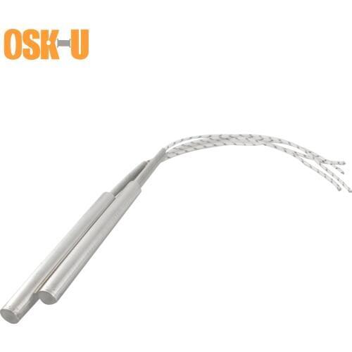 2PCS 12mm Tube Diameter Electric Cartridge Heating Resistance Element 220V Stainless Steel Single Head Tubular Heater Element