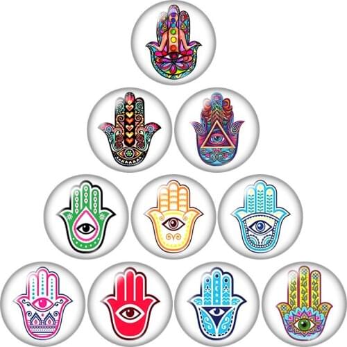 Evil eyes Hand Patterns Blue eye lotus Faith 12mm/16mm/18mm/25mm Round photo glass cabochon demo flat back Making findings