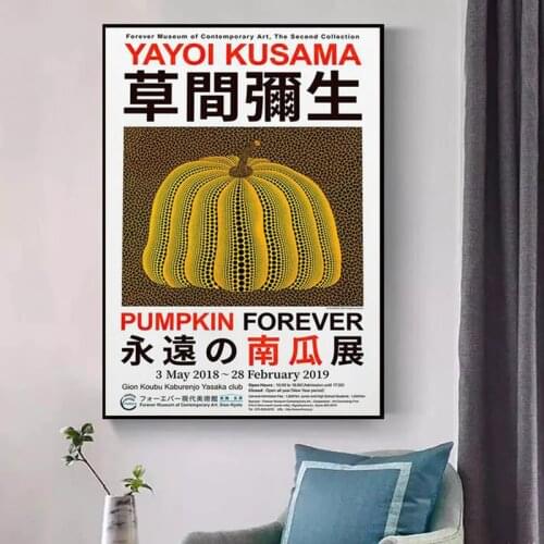 Kusama Forever Yayoi Pumpkin Art Exhibition Posters and Prints Gallery Wall Art Picture Canvas Painting Home Decor