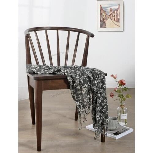 Imported Solid Wood Dining Chair Walnut Color Dining Chair Nordic Simple Dining Chair Home Backrest Butterfly