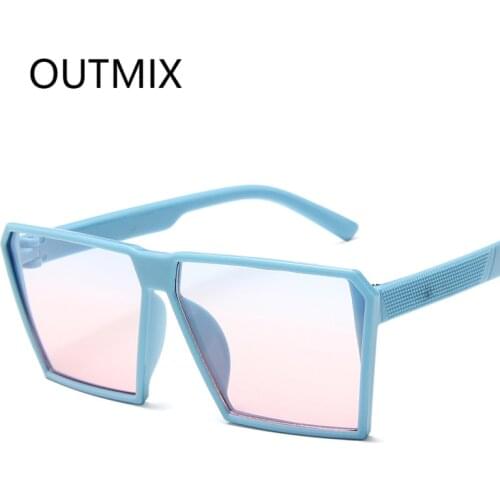 OUTMIX Classic Kids Sunglasses Children Fashion Square Frame Gradient Sun Glasses Boy Personalized Outdoor Sport Shade UV400