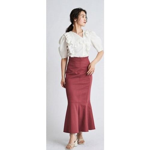 2021 summer new Japanese style medium length skirt high waist fishtail skirt hip skirt one step skirt
