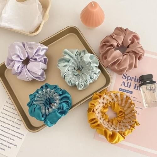 New Women Elegant Colorful Silk Birds Nest Shape Stretch Hair Claws Hair Hold Tool Bun Maruko Headband Fashion Hair Accessories