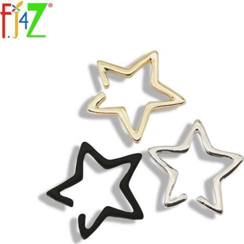 2015 new arrival ear cuff fashion punk golden silver black open star non-pierced cuff earrings for women boucles bijoux brincos