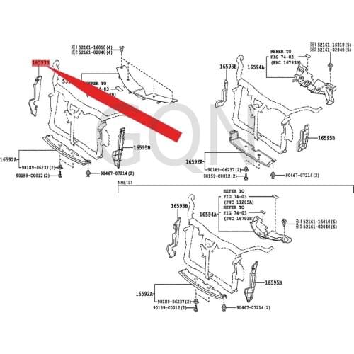 Right side deflector of radiator 2014-Toy ota COR OL LA water tank guard plate. R water tank side baffle R deflector