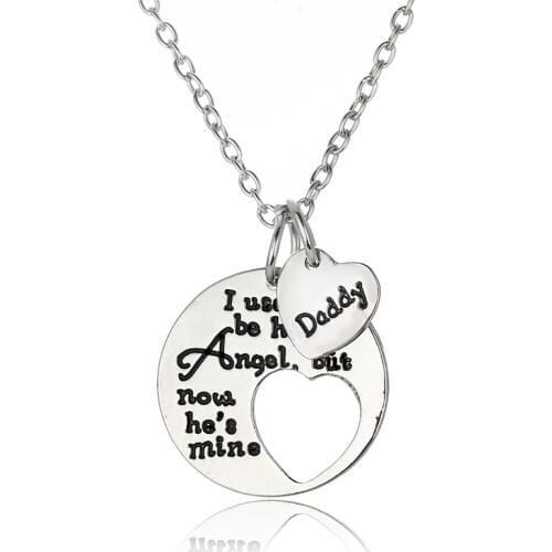 I Used To Be His Angel Now Hes Mine Daddy Memorial Necklace,In Memory Of Loved One Daddy,Fathers Day Gifts