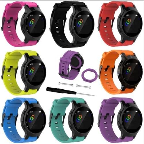 Silicone Replacement Wrist Watch Band + Case Cover For Garmin Forerunner 225 watchband with tool Outdoor Sport straps Bracelet