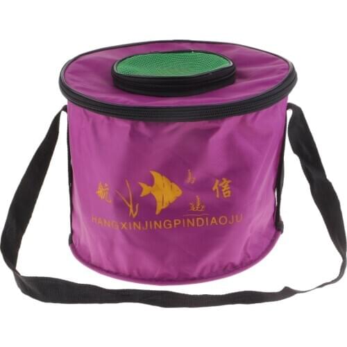 Collapsible Folding Fishing Bucket Outdoor Camping Fish Water Bucket Round