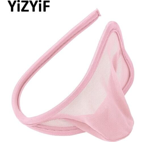 Thongs Men See Through Sheer Mesh Lingerie Bulge Pouch C-String Thong Briefs Underwear Swimwear Swimsuit Panties Bathing Suit