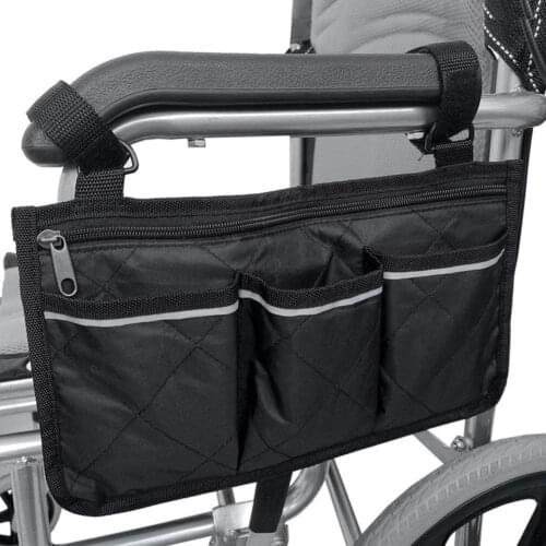 Rollator Walker Bags Electric Scooter Wheelchair Side Pouch Storage Bag - Chair Armrest Pocket Organizer Holder