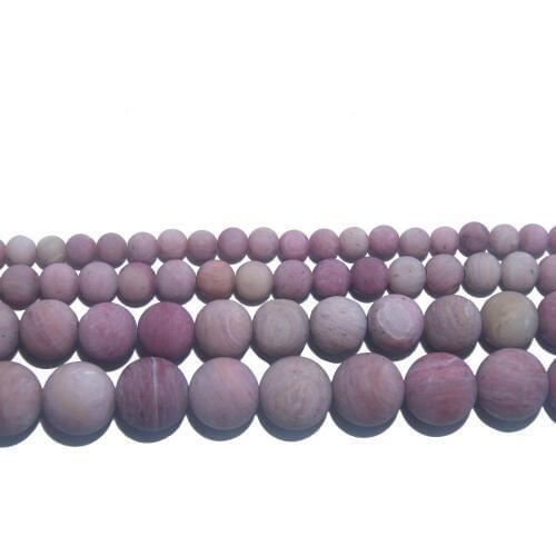 Dull Polish Natural Stone Pink Rhodochrosite Round Beads 4 6 8 10 MM Pick Size For Jewelry Making DIY Bracelet Necklace Material