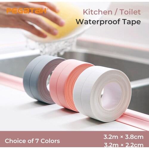 Sealing Strip Bathroom Shower Sink Bath Caulk Tape White PVC Self Adhesive Waterproof Wall Tape New for Bathroom Kitchen