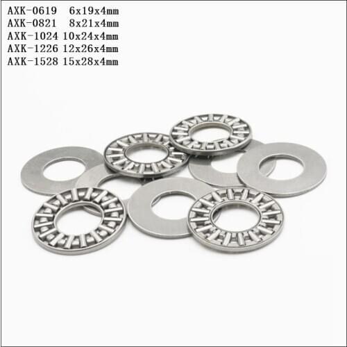 20-30pcs/set Thrust Needle Roller Bearing AXK0619+2AS , AXK0821+2AS , AXK1024+2AS , AXK1226+2AS , AXK1528+2AS Thrust Bearing