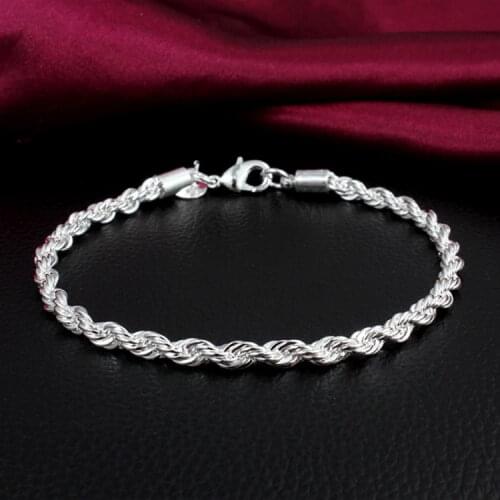 High Quality Classic Twisted Charming Silver Plated Woman Bracelets Jewelry Accessories BL-0299