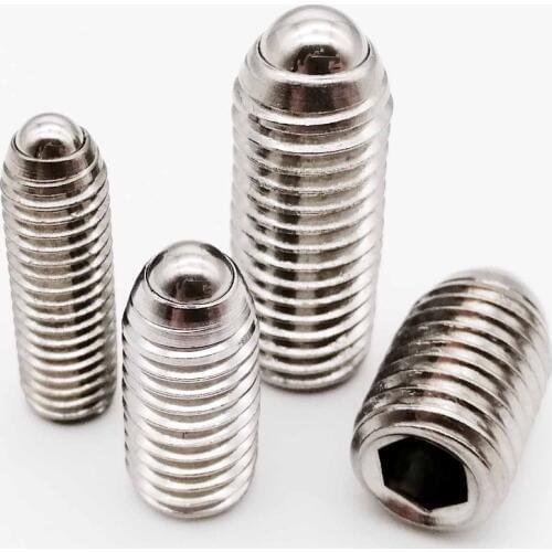 2/5/10/20pcs M3 M4 M5 M6 M8 M10 M12 A2-70 304 stainless steel Hex Socket Allen Spring Ball Plunger Grub Point Set Screw Bolt