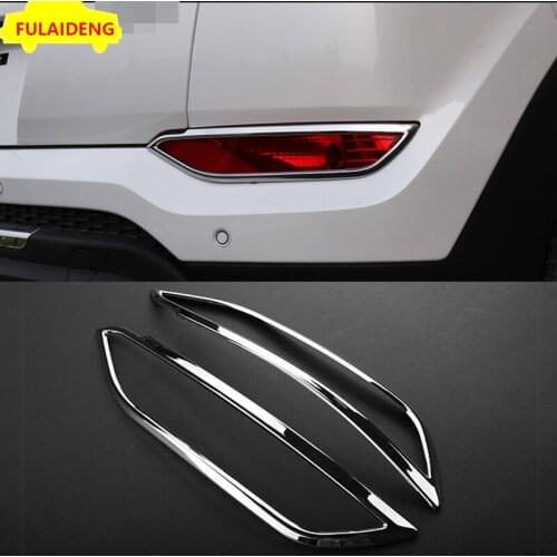 2pcs For Hyundai Tucson 2016-2018 ABS chrome tail rear fog light lamp bezel cover trim Car Styling Accessories