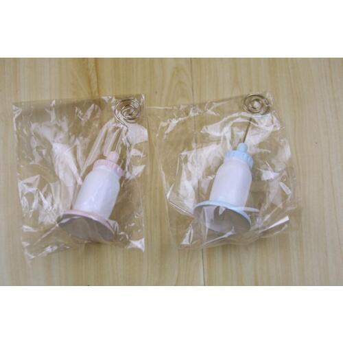 20pcs Blue/Pink Feeding Bottle Feeder Name Number Table Place Card Holder For Party Baby Shower Birthday Venue Decoration