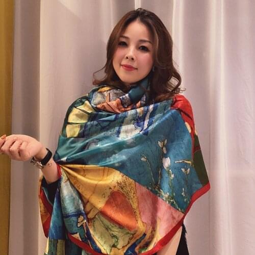 2021 Women Silk Winter Scarf Luxury Design Print Lady Beach Shawl Scarves Fashion Smooth Foulard Female Hijab