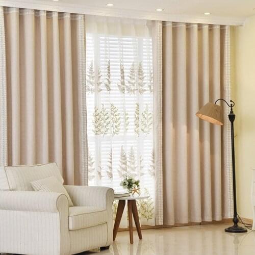 2021 New Style Curtain Fabrics Custom Living Room Bedroom Study Imitation Chenille Embroidered Blackout Curtains