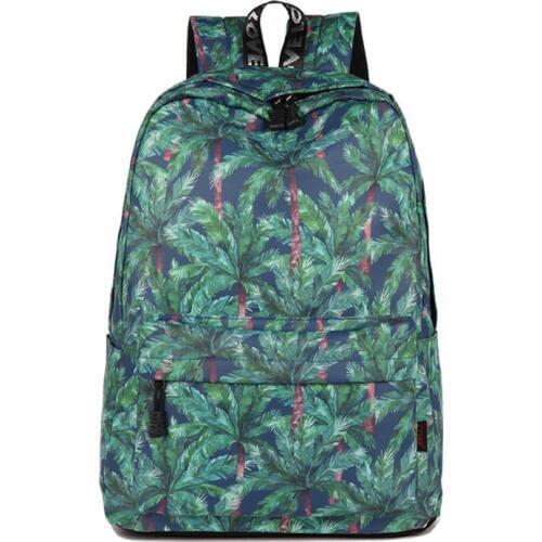 3PCS / LOT Women Backpack School Bag For Teenage Girls Cute leaves Printing Schoolbag Ladies Laptop Backpack Rucksack Mochila