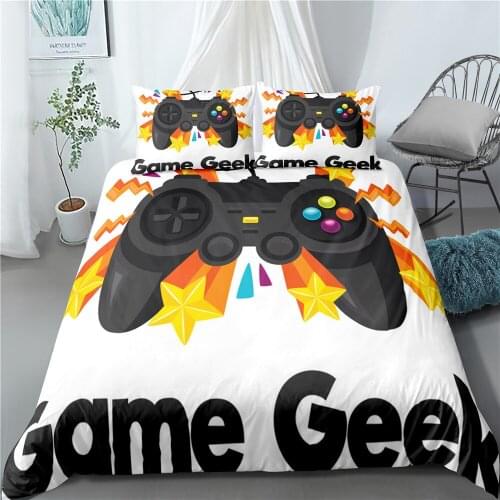 3D game handle cartoon digital printing pattern 2/3 quilt cover + pillowcase double bed quilt cover bedding