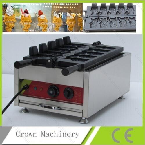 5pcs Commercial 110v 220v Electric Ice Cream Fish Taiyaki Maker Machine Baker with CE Certificate
