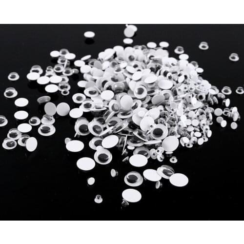 700x DIY Wiggly Googly Eyes Black White Self-Adhesive Doll Eyes Animal Eyeball Children DIY Craft Supplies Doll Accessories