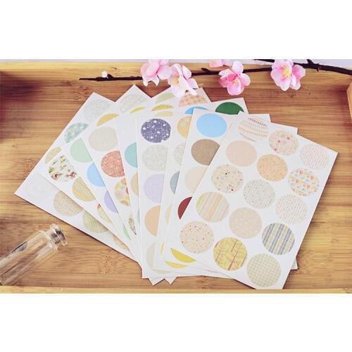 9 Pcs 160 Colorful Circles Vintage Paper Circles Stickers Photos Frame Decor Props Stickers DIY Scrapbooking Photo Album