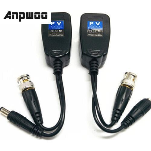 ANPWOO 5 Pairs CCTV Coax BNC Video Power Balun Transceiver to CAT5e 6 RJ45 Connector