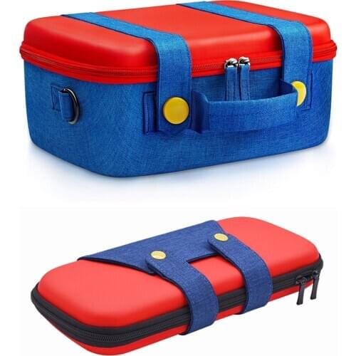 Travel Carrying Case Compatible With Switch System Cute and Deluxe,Protective Hard Shell Carry Bag for Mario Fans 2in1 Bag