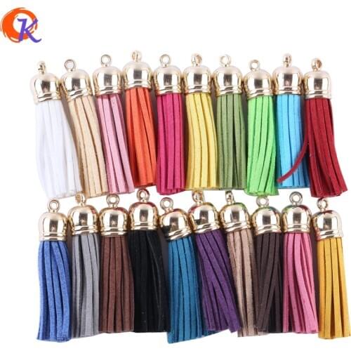 Cordial Design 55MM 100Pcs/Lot Mix Color Suede Tassel Jewelry Charms Leather Tassels With Gold Color Caps For DIY Accessories