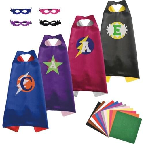DIY Capes Kids Superhero Boys Girls Cloak Children Birthday Party Gift Cosplay Halloween Cartoon Anime Costume
