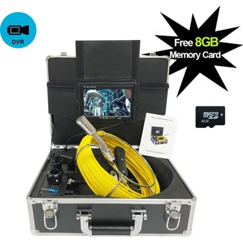 23MM 7inch Drain Inspection Video Camera DVR Function With 8GB Card IP68 Drain Sewer Pipeline Industrial Endoscope