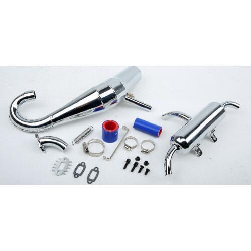 Metal silent exhaust pipe fit for lOSI 5IVE-T rovan LT Kingmotor X2