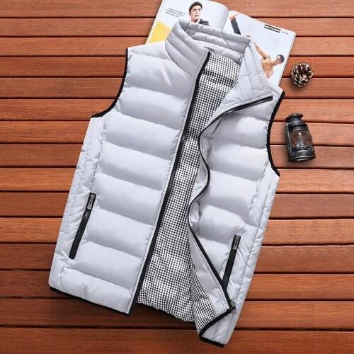 Veste Mens Sleeveless Vest Homme Winter Casual Coats Male Cotton-Padded Thickening Keep warm Vest Men Waistcoat Plus Size 5XL