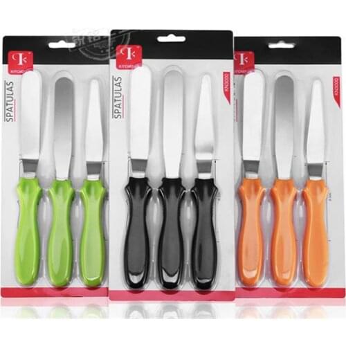 3pcs/set Spatula Blade Angled Espatula Cake Icing Spatula Smooth Filling Tool Cutter Set Wedding Valentine Baking Pastry Tool