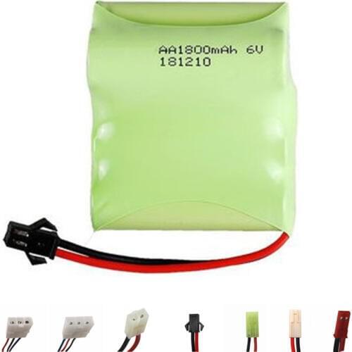 6v 1800mAh Ni-MH Battery For Rc toys Cars Boats Tanks Robots Guns NIMH 6v Rechargeable Battery AA Battery Pack 1Pcs For rc boats