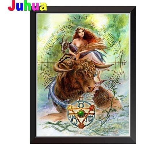 New arrival Diamond painting embroidery Zodiac Constellation 5d cross stitch kits beads handwork mosaic art Taurus girl
