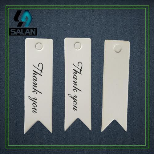 Wholesale stock thank you paper printed tags bookmarks for clothing paper gift tags custom swing product tags cardboard label