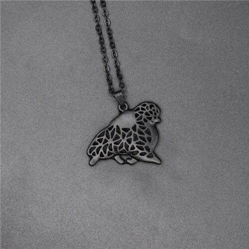 4 Colors New Pomeranian Charm Necklace Trendy Metal Dog Jewellery Pomeranian Pendant Necklace Women