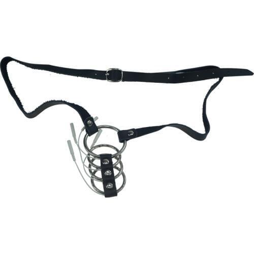 Electro shock DIY SM bondage chastity belt device penis cage cock ring lock accessory sex toys for men and women