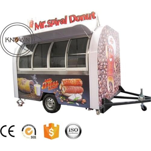 Customized KN-290C coffee mobile kiosk food-truck food trailer with free shipping by sea