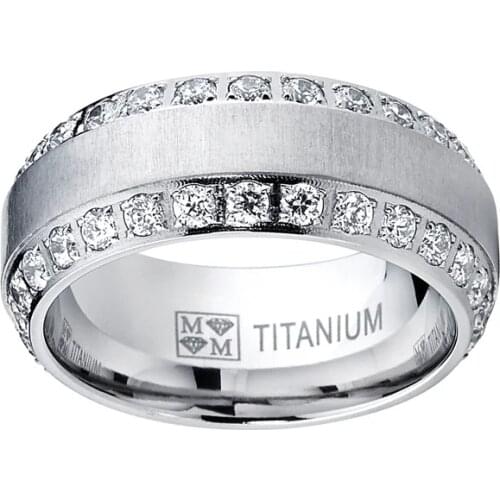 Simple Design Silver Plated Rings for Men Wedding Anniversary Gift Crystal Zircon Finger Ring Couple Fashion Jewelry Hot Sale