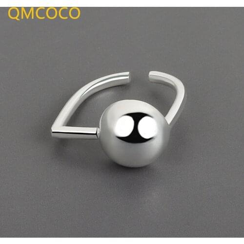 Japanese-Korean Style Contracted INS Creative Retro Design Contracted Geometric Round Ball Opening Ring Female Party Ornaments